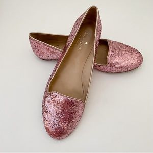 Kate Spade New York Pink Glitter Flats size 7